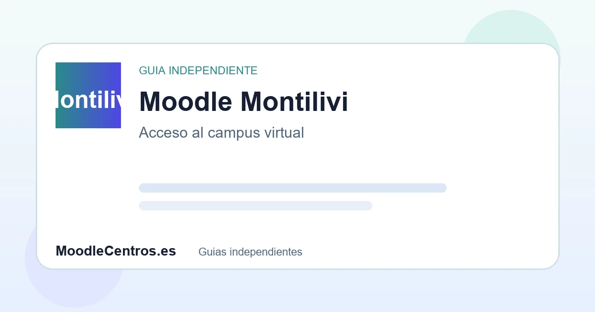 Guía visual sobre Moodle Montilivi con pasos de comprobación
