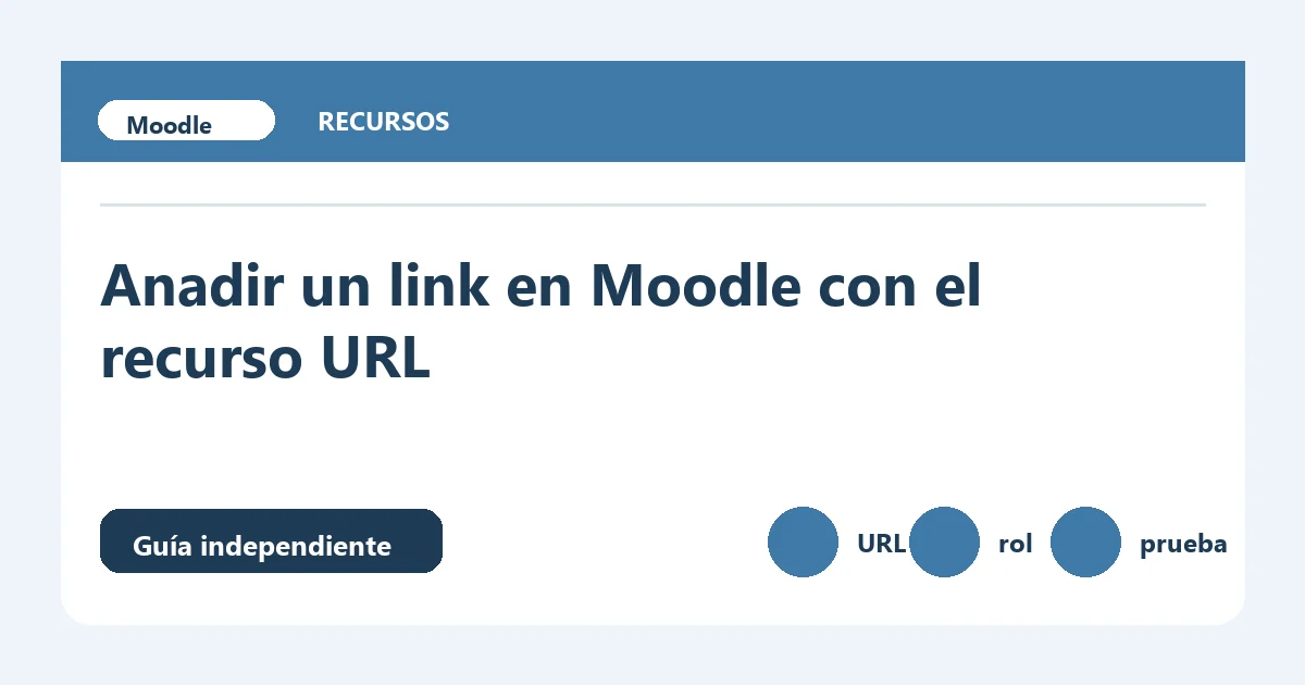 Guía visual sobre anadir link en Moodle con pasos de comprobación