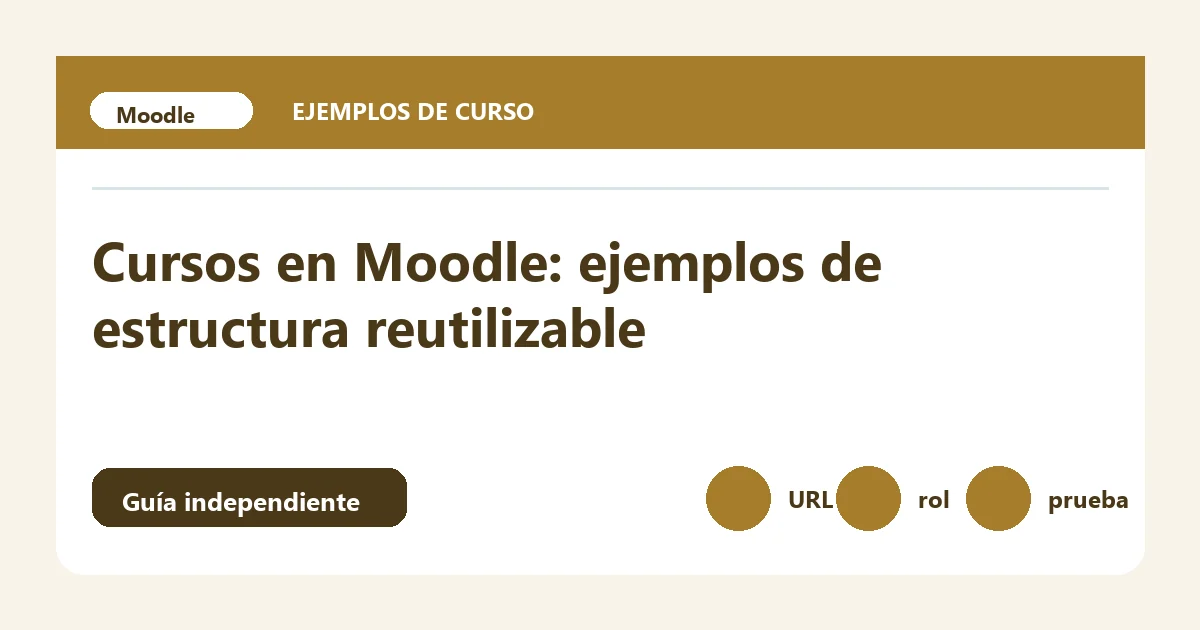 Guía visual sobre cursos en Moodle ejemplos con pasos de comprobación