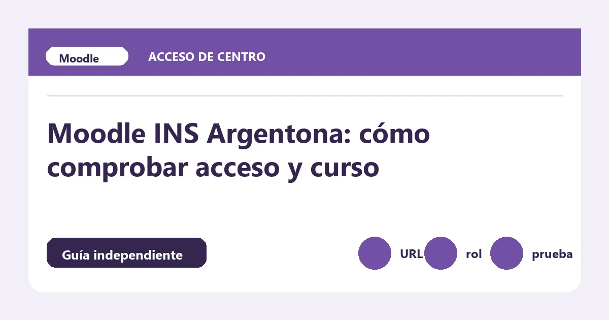Guía visual sobre Moodle INS Argentona con pasos de comprobación