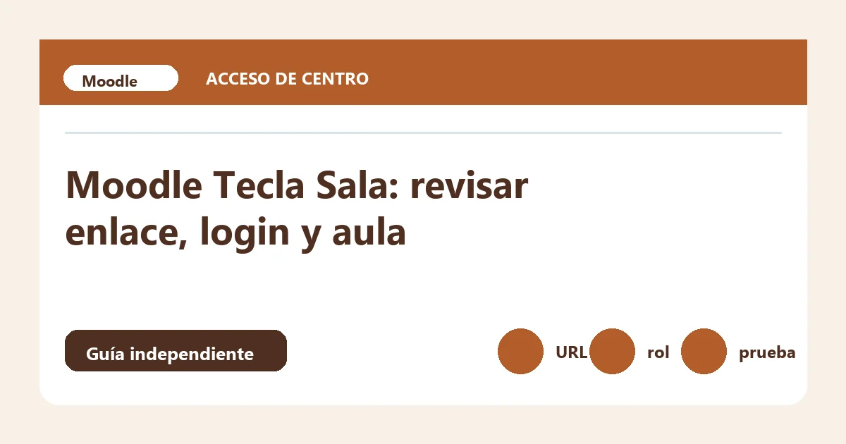 Guía visual sobre Moodle Tecla Sala con pasos de comprobación